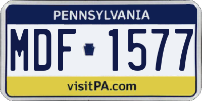 PA license plate MDF1577