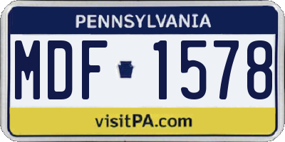 PA license plate MDF1578