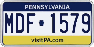 PA license plate MDF1579