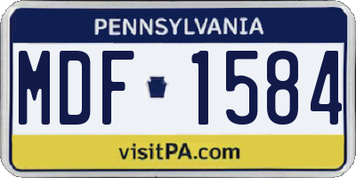 PA license plate MDF1584