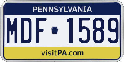 PA license plate MDF1589