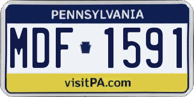 PA license plate MDF1591
