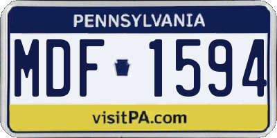 PA license plate MDF1594