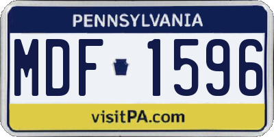 PA license plate MDF1596