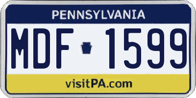 PA license plate MDF1599