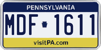 PA license plate MDF1611