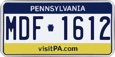 PA license plate MDF1612