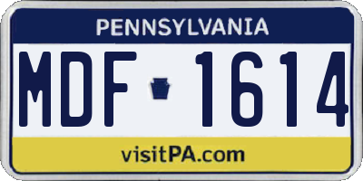 PA license plate MDF1614