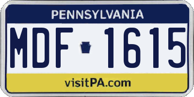 PA license plate MDF1615
