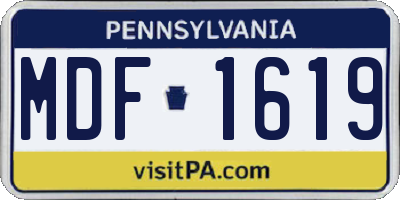 PA license plate MDF1619