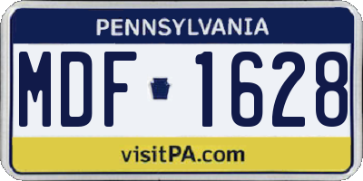 PA license plate MDF1628