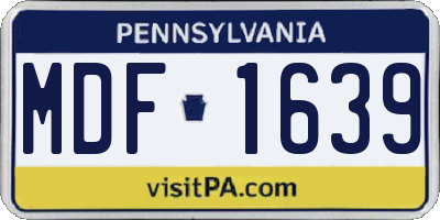 PA license plate MDF1639