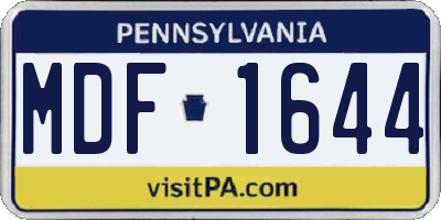 PA license plate MDF1644
