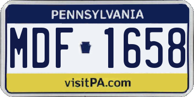 PA license plate MDF1658
