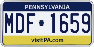 PA license plate MDF1659