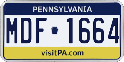 PA license plate MDF1664