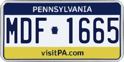 PA license plate MDF1665