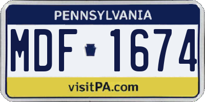 PA license plate MDF1674