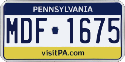 PA license plate MDF1675