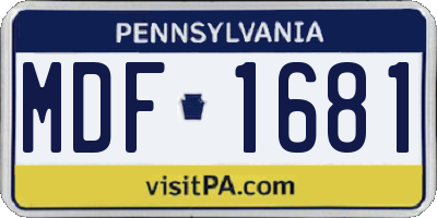 PA license plate MDF1681