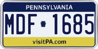 PA license plate MDF1685