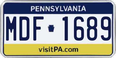 PA license plate MDF1689