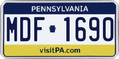 PA license plate MDF1690