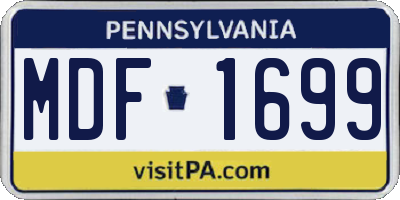 PA license plate MDF1699