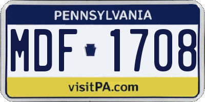 PA license plate MDF1708