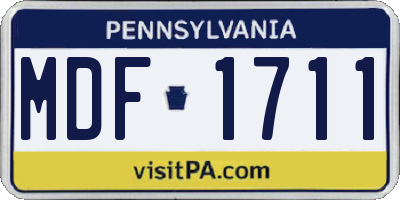 PA license plate MDF1711