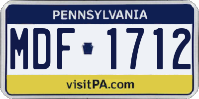 PA license plate MDF1712