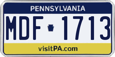PA license plate MDF1713