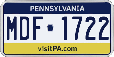 PA license plate MDF1722