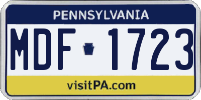 PA license plate MDF1723