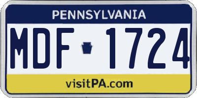 PA license plate MDF1724