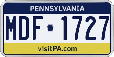 PA license plate MDF1727