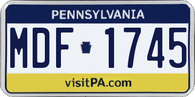 PA license plate MDF1745