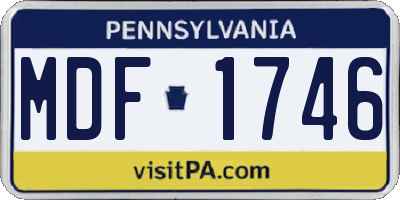 PA license plate MDF1746