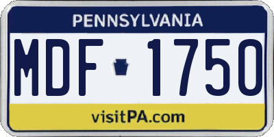 PA license plate MDF1750