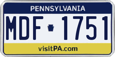 PA license plate MDF1751