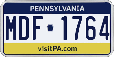 PA license plate MDF1764