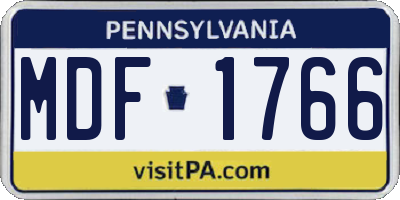 PA license plate MDF1766