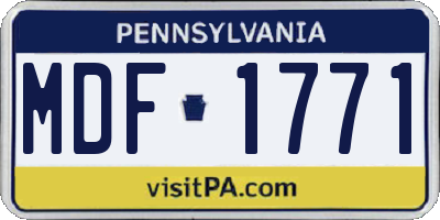 PA license plate MDF1771