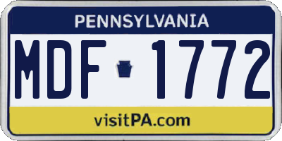 PA license plate MDF1772