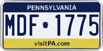 PA license plate MDF1775