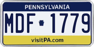 PA license plate MDF1779