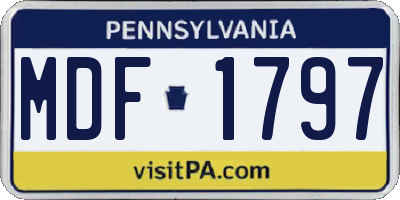 PA license plate MDF1797