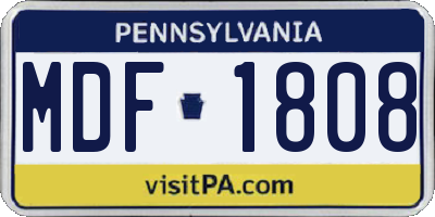 PA license plate MDF1808