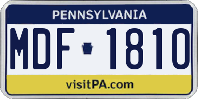 PA license plate MDF1810