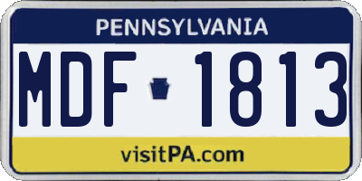 PA license plate MDF1813